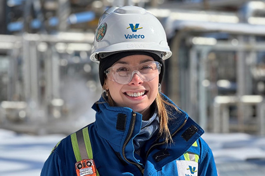 An employee at Royal Dutch Shell's Jean-Gaulin Refinery.
